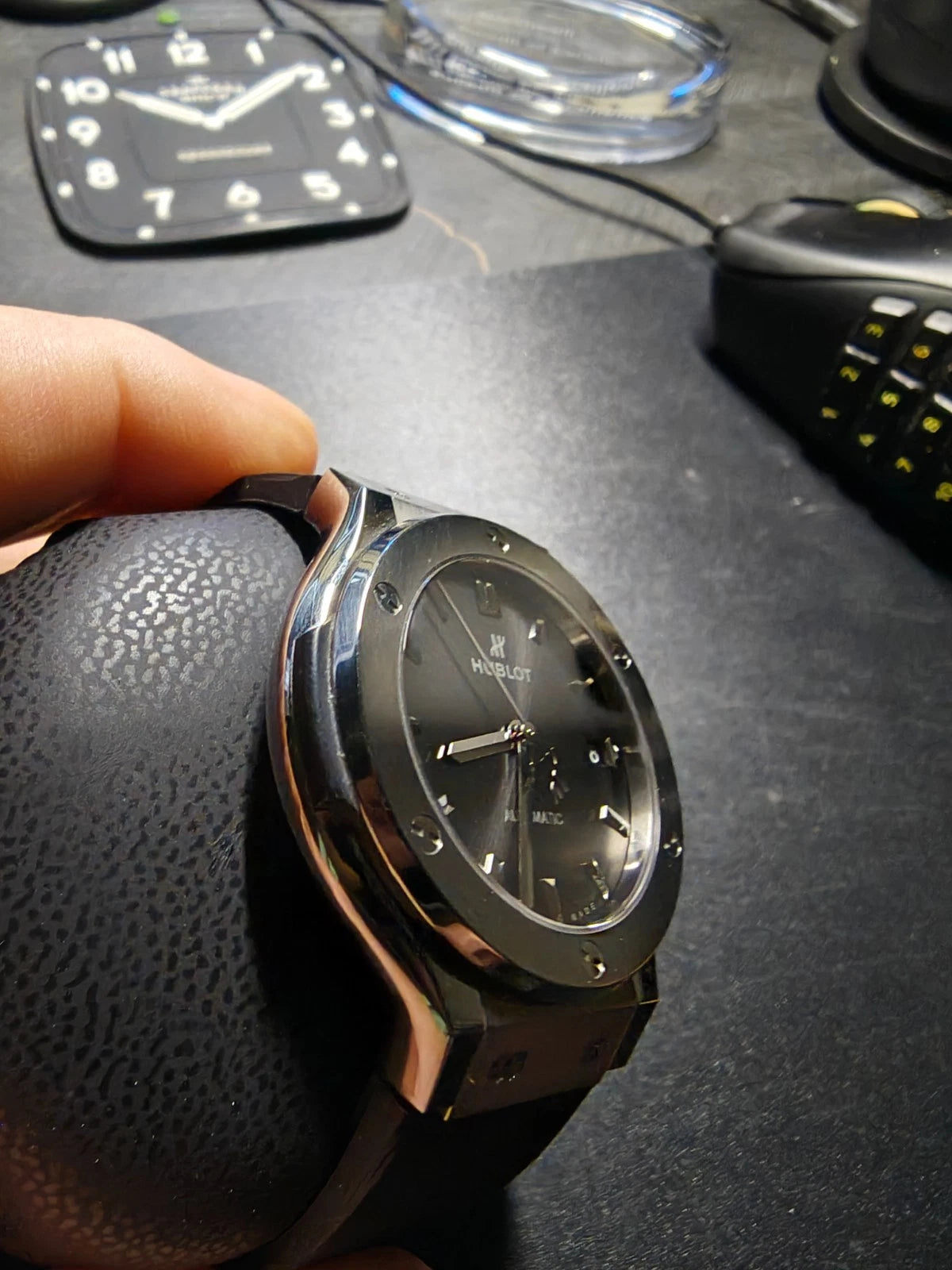 HUBLOT Classic Fusion GREY DIAL Titanium 565.NX.1470.RX 38mm w/Box +Extra straps