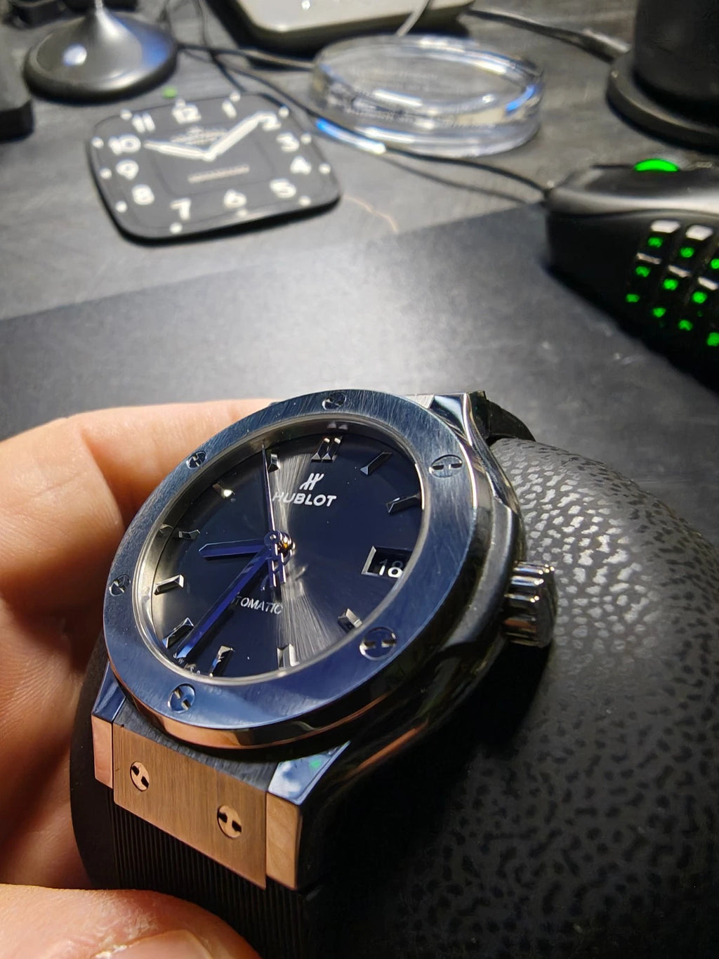 HUBLOT Classic Fusion GREY DIAL Titanium 565.NX.1470.RX 38mm w/Box +Extra straps