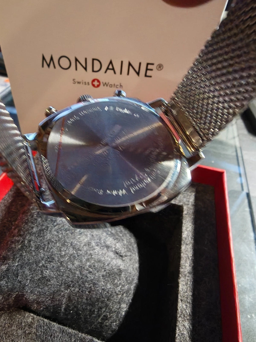 MONDAINE MEN'S MSL.41410.LBV.SET GRAND CUSHION WATCH