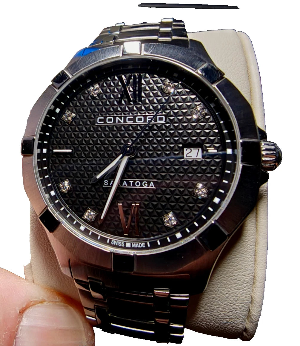 Concord Saratoga Men’s Diamond markers/Black pattern dial 40 mm