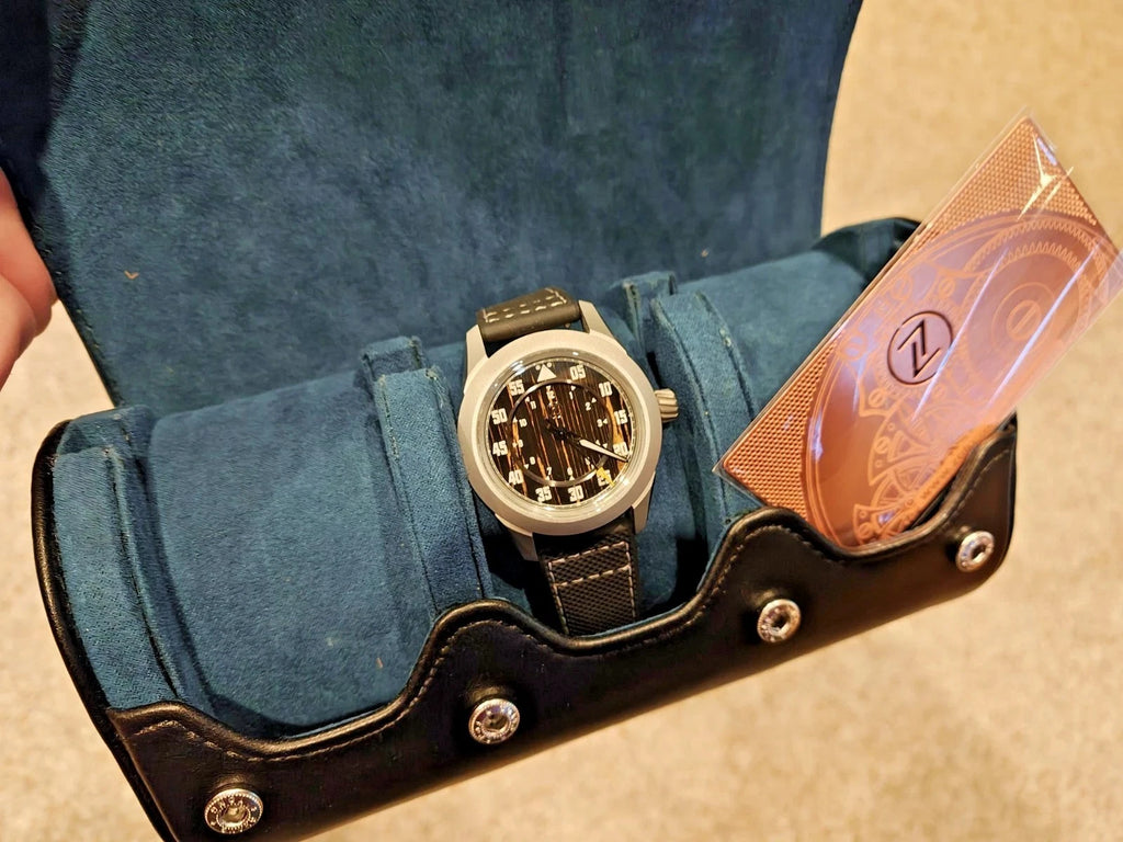 Zelos 39mm Sandblasted Polished Titanium Eagle 2 Ti Carbon Automatic Pilot Watch